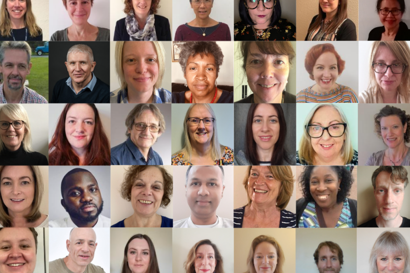 Photo montage of many faces.